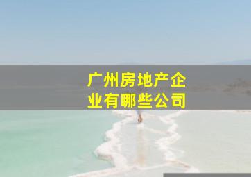 广州房地产企业有哪些公司