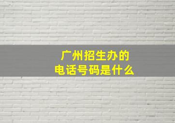 广州招生办的电话号码是什么