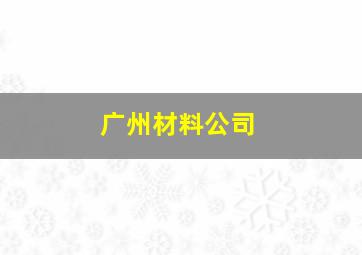 广州材料公司