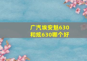 广汽埃安魅630和炫630哪个好