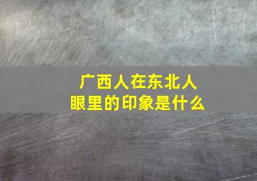 广西人在东北人眼里的印象是什么