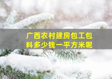 广西农村建房包工包料多少钱一平方米呢