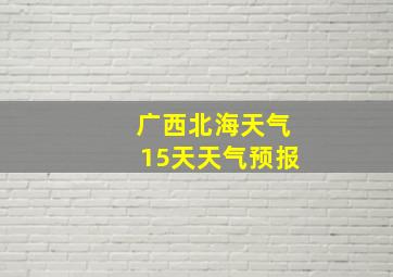 广西北海天气15天天气预报