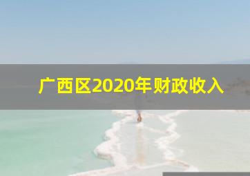 广西区2020年财政收入