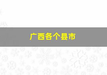 广西各个县市