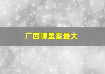 广西哪里雪最大