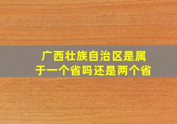 广西壮族自治区是属于一个省吗还是两个省