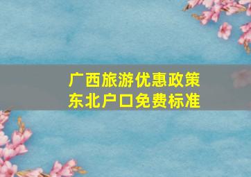 广西旅游优惠政策东北户口免费标准