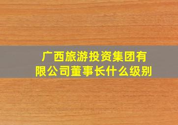 广西旅游投资集团有限公司董事长什么级别