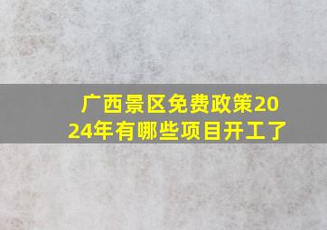 广西景区免费政策2024年有哪些项目开工了