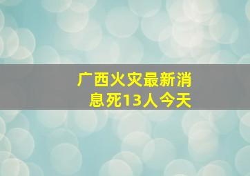 广西火灾最新消息死13人今天