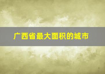 广西省最大面积的城市