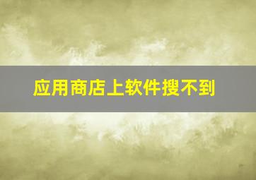 应用商店上软件搜不到