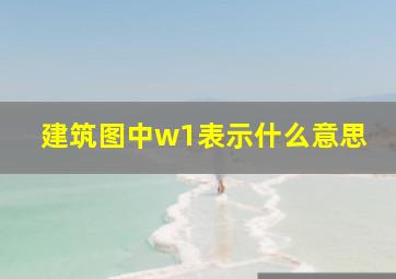 建筑图中w1表示什么意思