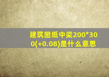 建筑图纸中梁200*300(+0.08)是什么意思