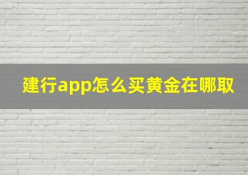 建行app怎么买黄金在哪取