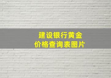 建设银行黄金价格查询表图片