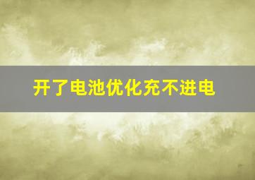 开了电池优化充不进电