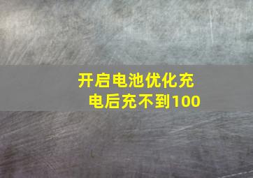 开启电池优化充电后充不到100