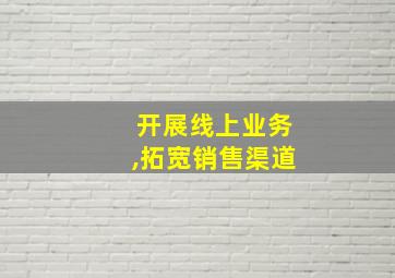 开展线上业务,拓宽销售渠道