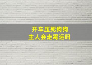 开车压死狗狗主人会走霉运吗