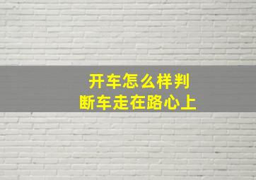 开车怎么样判断车走在路心上