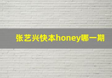 张艺兴快本honey哪一期