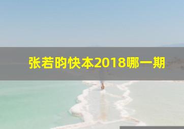 张若昀快本2018哪一期