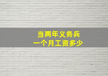 当两年义务兵一个月工资多少