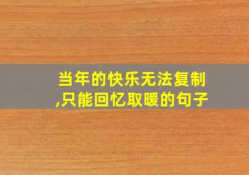 当年的快乐无法复制,只能回忆取暖的句子