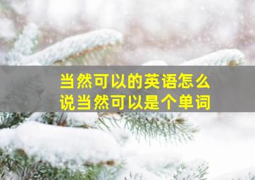 当然可以的英语怎么说当然可以是个单词