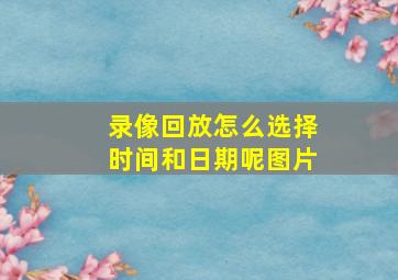 录像回放怎么选择时间和日期呢图片