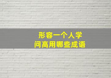 形容一个人学问高用哪些成语