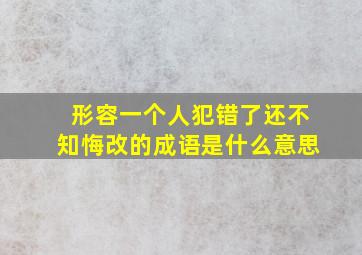 形容一个人犯错了还不知悔改的成语是什么意思