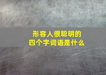 形容人很聪明的四个字词语是什么