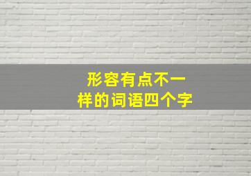 形容有点不一样的词语四个字