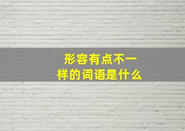 形容有点不一样的词语是什么