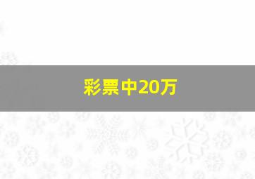 彩票中20万