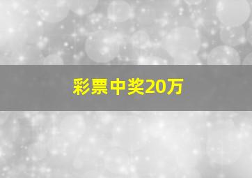 彩票中奖20万