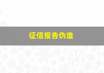 征信报告伪造