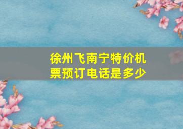 徐州飞南宁特价机票预订电话是多少