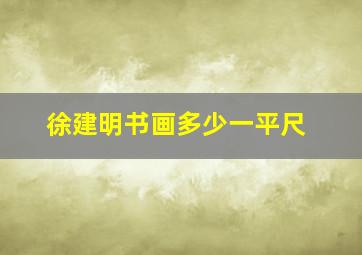 徐建明书画多少一平尺