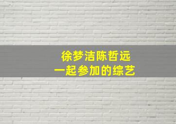 徐梦洁陈哲远一起参加的综艺