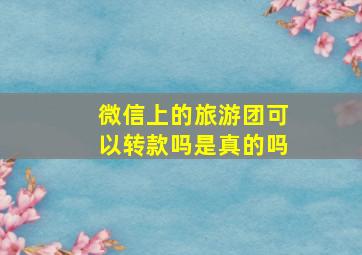 微信上的旅游团可以转款吗是真的吗