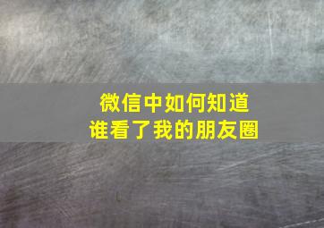 微信中如何知道谁看了我的朋友圈