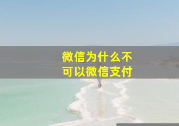 微信为什么不可以微信支付