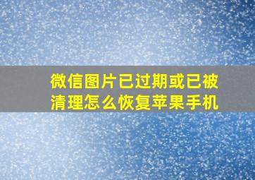 微信图片已过期或已被清理怎么恢复苹果手机