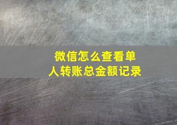 微信怎么查看单人转账总金额记录