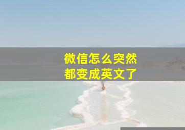 微信怎么突然都变成英文了