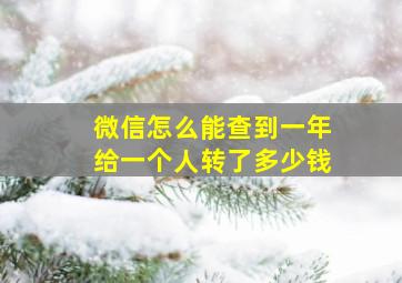 微信怎么能查到一年给一个人转了多少钱